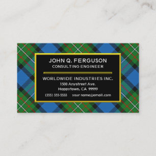 Cartão De Visita Xadrez Escocesa Clã Fergusson Ferguson Tartan