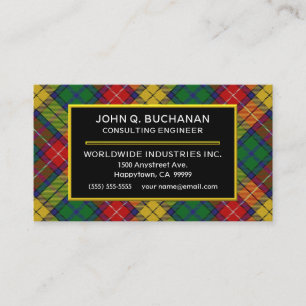 Cartão De Visita Xadrez Escocesa Clan Buchanan Tartan