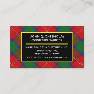 Cartão De Visita Xadrez Escocesa Clan Chisholm Tartan