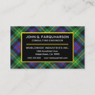 Cartão De Visita Xadrez escocesa Clan Farquharson Tartan
