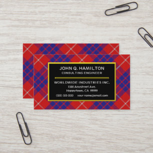 Cartão De Visita Xadrez escocesa Clan Hamilton Tartan