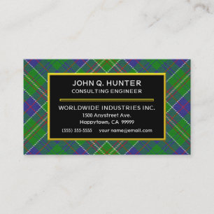 Cartão De Visita Xadrez Escocesa Clan Hunter Tartan