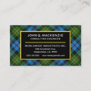 Cartão De Visita Xadrez Escocesa Clan MacKenzie Tartan