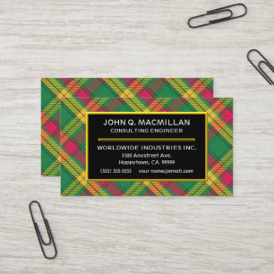 Cartão De Visita Xadrez Escocesa Clan MacMillan Tartan