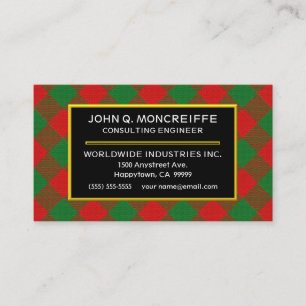 Cartão De Visita Xadrez Escocesa Clan Moncreiffe Tartan