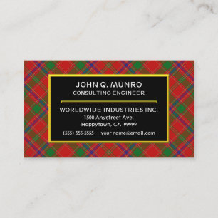 Cartão De Visita Xadrez Escocesa Clan Munro Tartan