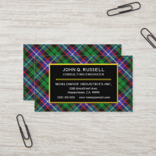 Cartão De Visita Xadrez escocesa Clan Russell Tartan