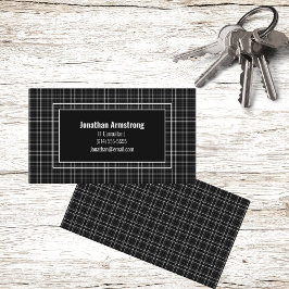 Cartão De Visita Xadrez Preta e Branca