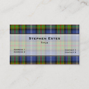 Cartão De Visita Xadrez Tradicional de Tartan Estes Personalizada