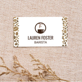 Cartão De Visita Xícara de café a vapor | Feijões de café