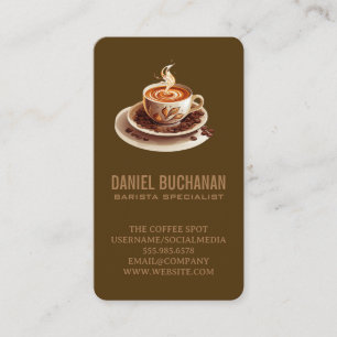 Cartão De Visita Xícara de café fresco coado