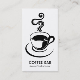 Cartão De Visita Xícara de café Vertical - Preto em Branco