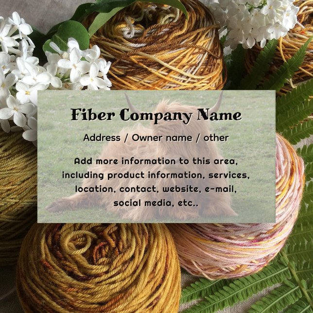 Cartão De Visita Yak Animal Fiber Company Business Card (Criador carregado)