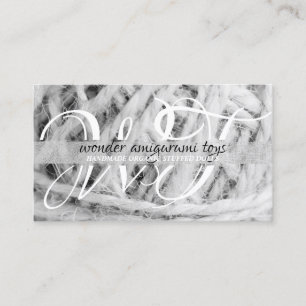 Cartão De Visita Yarn handmade crochet amigurumi tricota preto bran