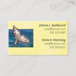 Cartão De Visita Yellow Social calling card-whale