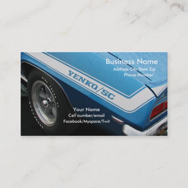 Cartão De Visita Yenko molhado (Frente)