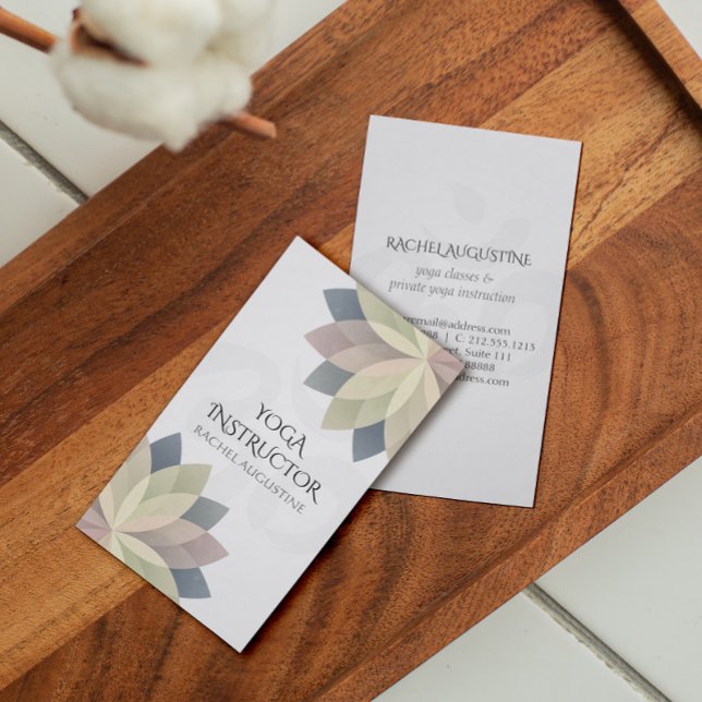 Cartão De Visita Yoga Colorful Lotus Om Símbolo Mandala (Criador carregado)