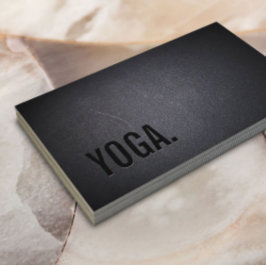 Cartão De Visita Yoga e professor de Meditação Escuro Elegante