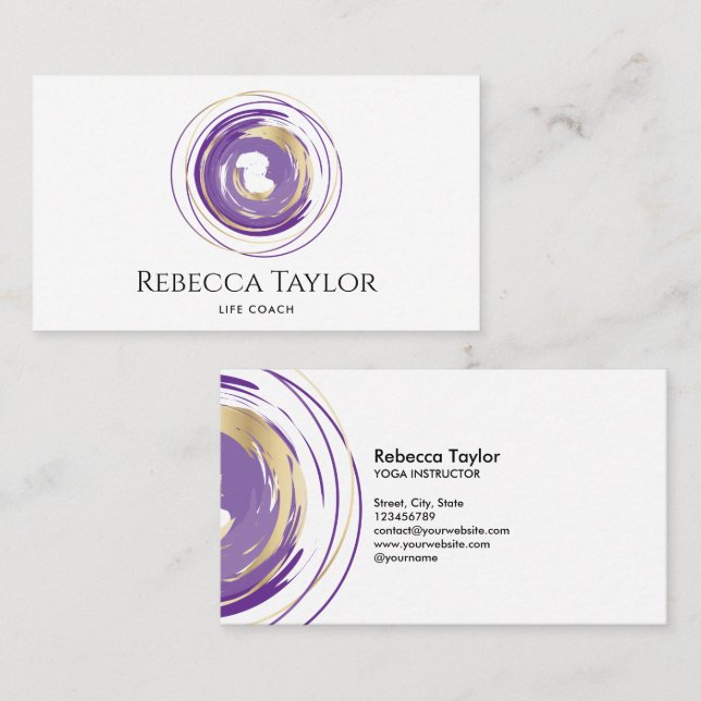 Cartão De Visita yoga espiritual espiritual pilha treinador de vida (Frente/Verso)