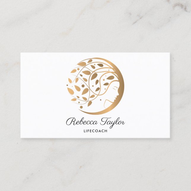 Cartão De Visita yoga espiritual mulher treinadora de vida árvore d (Frente)