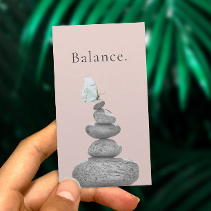 Cartão De Visita Yoga instrutor Life Coach Wellness Balance Pebble