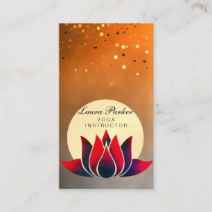 Cartão De Visita Yoga Instrutor Lotus Flower Meditação Holística