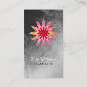Cartão De Visita Yoga Instrutor Lotus Flower Watercolor Heat