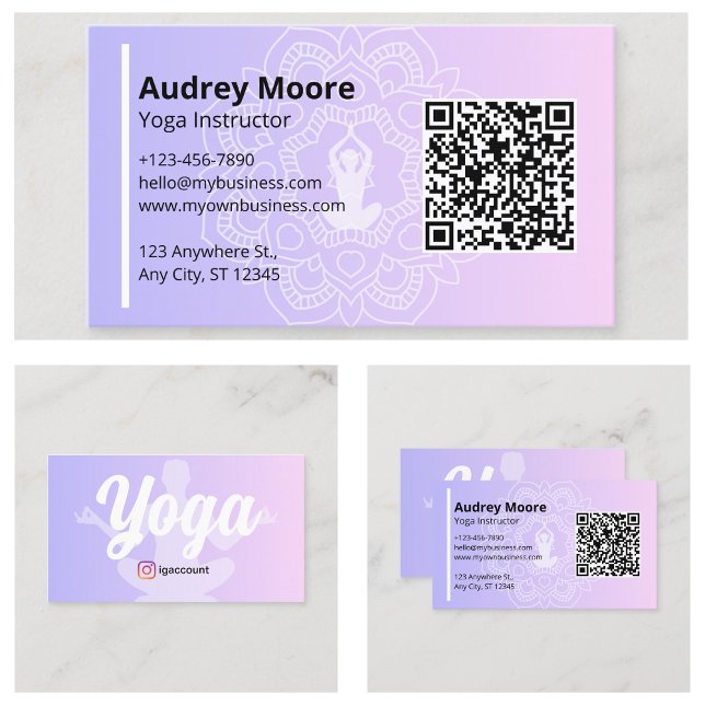 Cartão De Visita Yoga Instrutor Mandala (Yoga Instructor Mandala Business Card
)