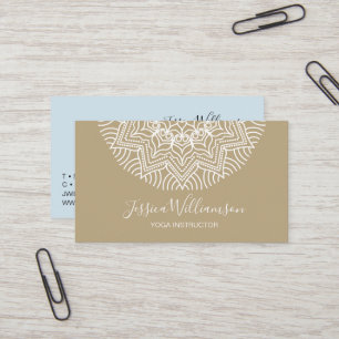 Cartão De Visita YOGA INSTRUTOR MANDALA Tons da Terra