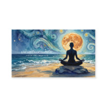 Yoga Meditação Céu Noturno Estrelado Lua Praia Oce