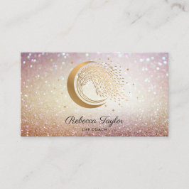 Cartão De Visita Yoga moon Trendy life treinador WILLOW Wtree gold 