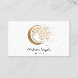 Cartão De Visita Yoga moon Trendy life treinador WILLOW Wtree gold