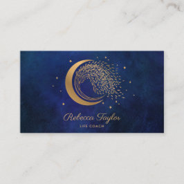 Cartão De Visita Yoga moon Trendy life treinador WILLOW Wtree gold 