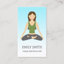 Cartão De Visita Yoga Mulher No Lotus Pose Yoga Instrutor