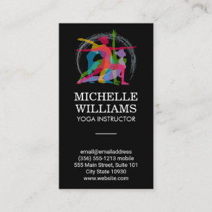 Cartão De Visita Yoga Possui Ilustrações Coloridas