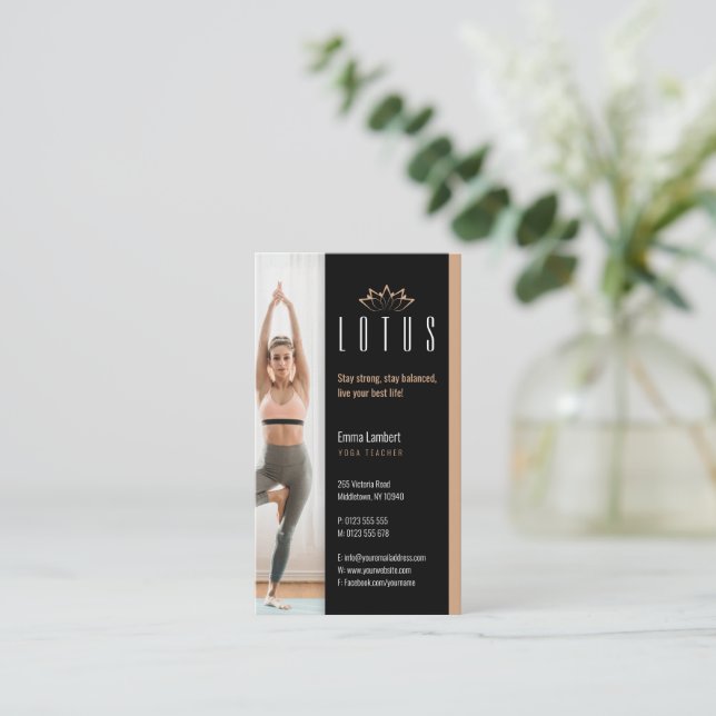Cartão De Visita Yoga | Professora profissional (Em pé/Frente)
