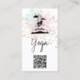 Cartão De Visita *~*Yoga QR AP33 Rainbow Cloud Espiritual