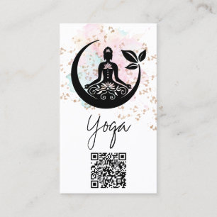 Cartão De Visita *~*Yoga QR AP33 Rainbow Lotus Espiritual