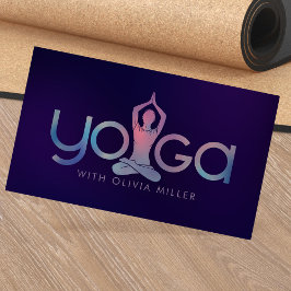 Cartão De Visita Yoga Word Art - Legal ilustração mínima