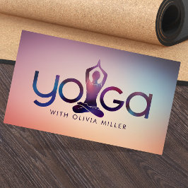 Cartão De Visita Yoga Word Art - Legal ilustração mínima