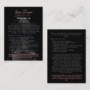 Cartão De Visita Yoni Steam Benefits Infocard