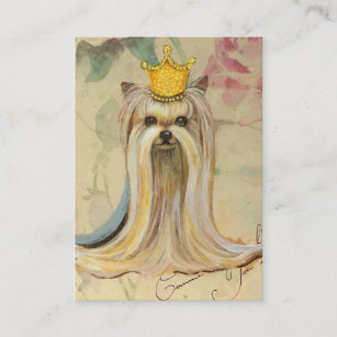 Cartão De Visita Yorkie Princesa em Coroa
