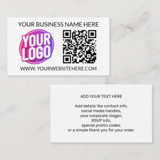 Cartão De Visita Your Business Company Team Logo & QR Code & Text