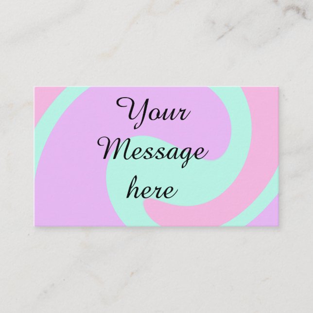Cartão De Visita Your message here add text name monogram pink past (Frente)