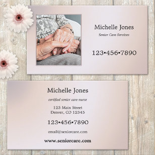 Cartão De Visita Your Photo Senior Care Services Business Card
