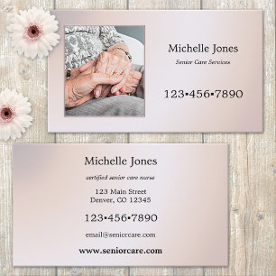 Cartão De Visita Your Photo Senior Care Services Business Card