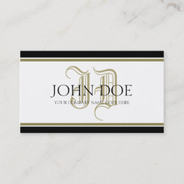 Cartão De Visita YourJobTitle! Monograma Dourado romano