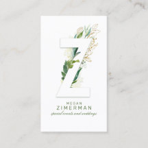 Z - Letra Monograma Verde Dourado Deixa Elegante