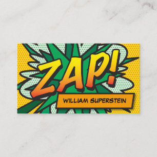 Cartão De Visita ZAP Personalizado de Pop Art Comic Book