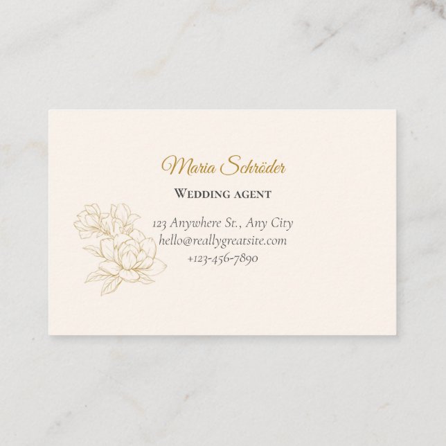 Cartão De Visita Zart Rosa & Creme Visitenkarte (Verso)